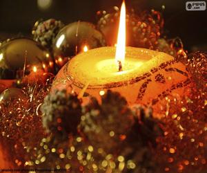 Puzzle Κεριά αναμμένα για τα Χριστούγεννα